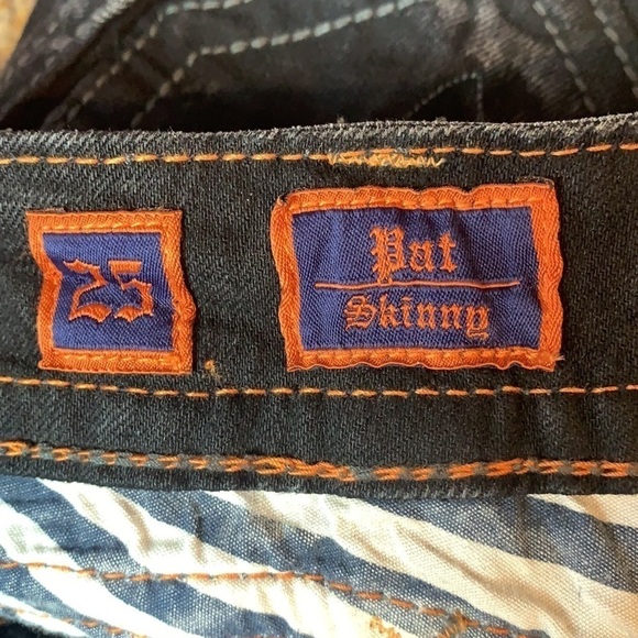 ROCK Revival Rare Black Bat Skinny Jeans Size 25 - Picture 12 of 16